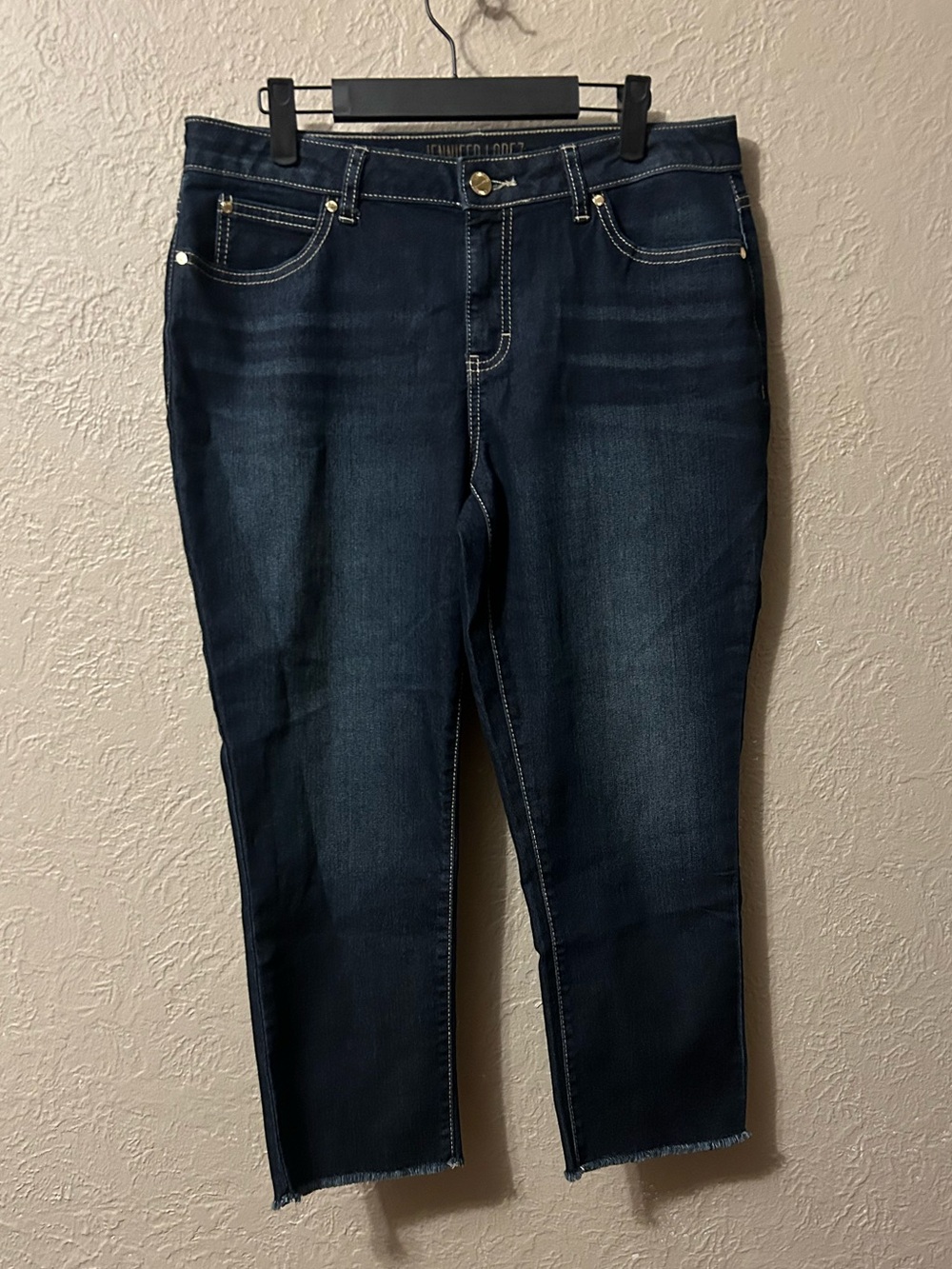 Jennifer Lopez Dark Blue Cropped Slim Jeans